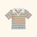 Candy Stripe Pia Collared T-Shirt