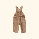 Austin Vintage Washed Denim Overalls Brown