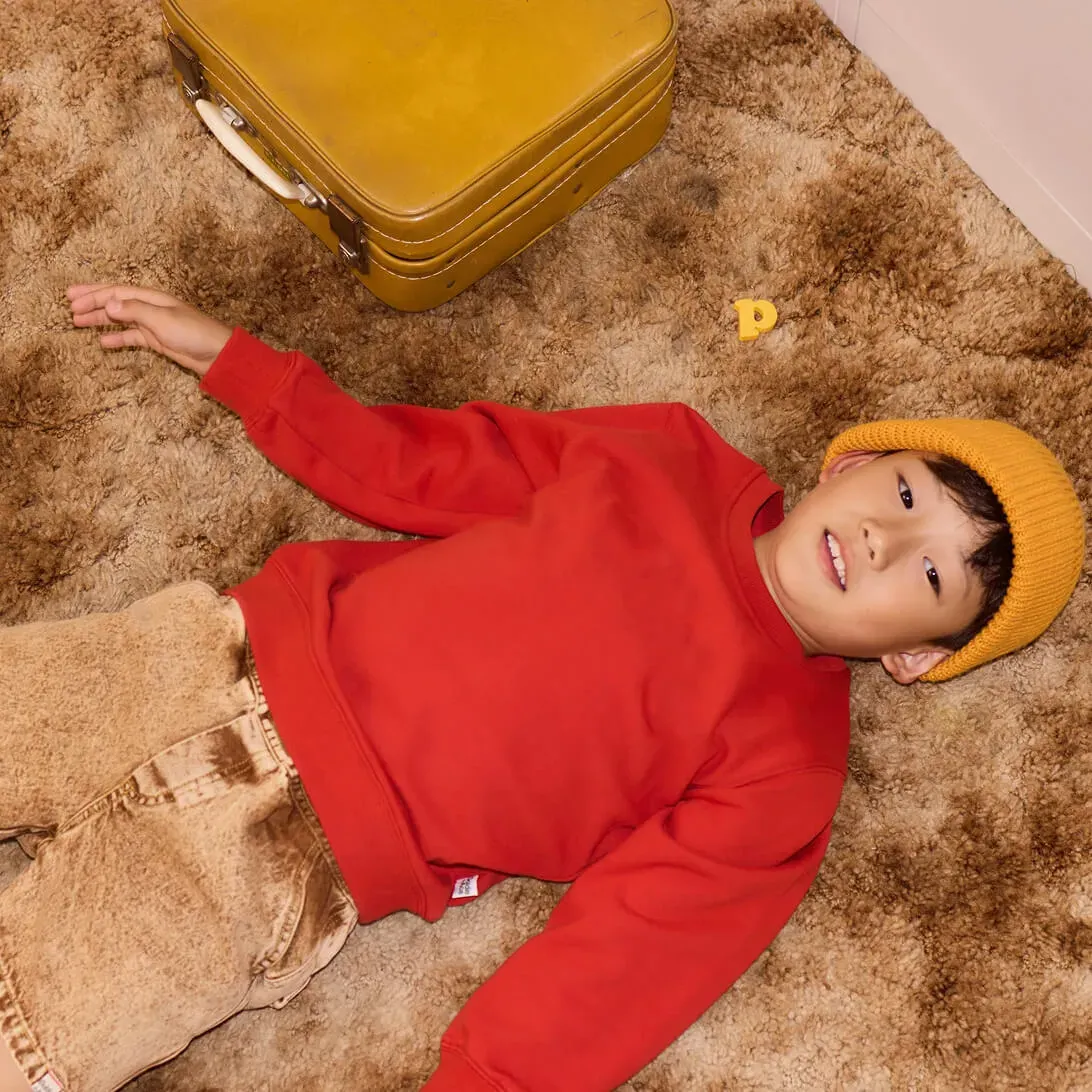 Goldie Crew Embroidered Sweater Red