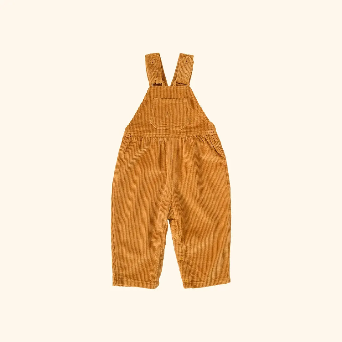 Austin Vintage Washed Denim Overalls Brown