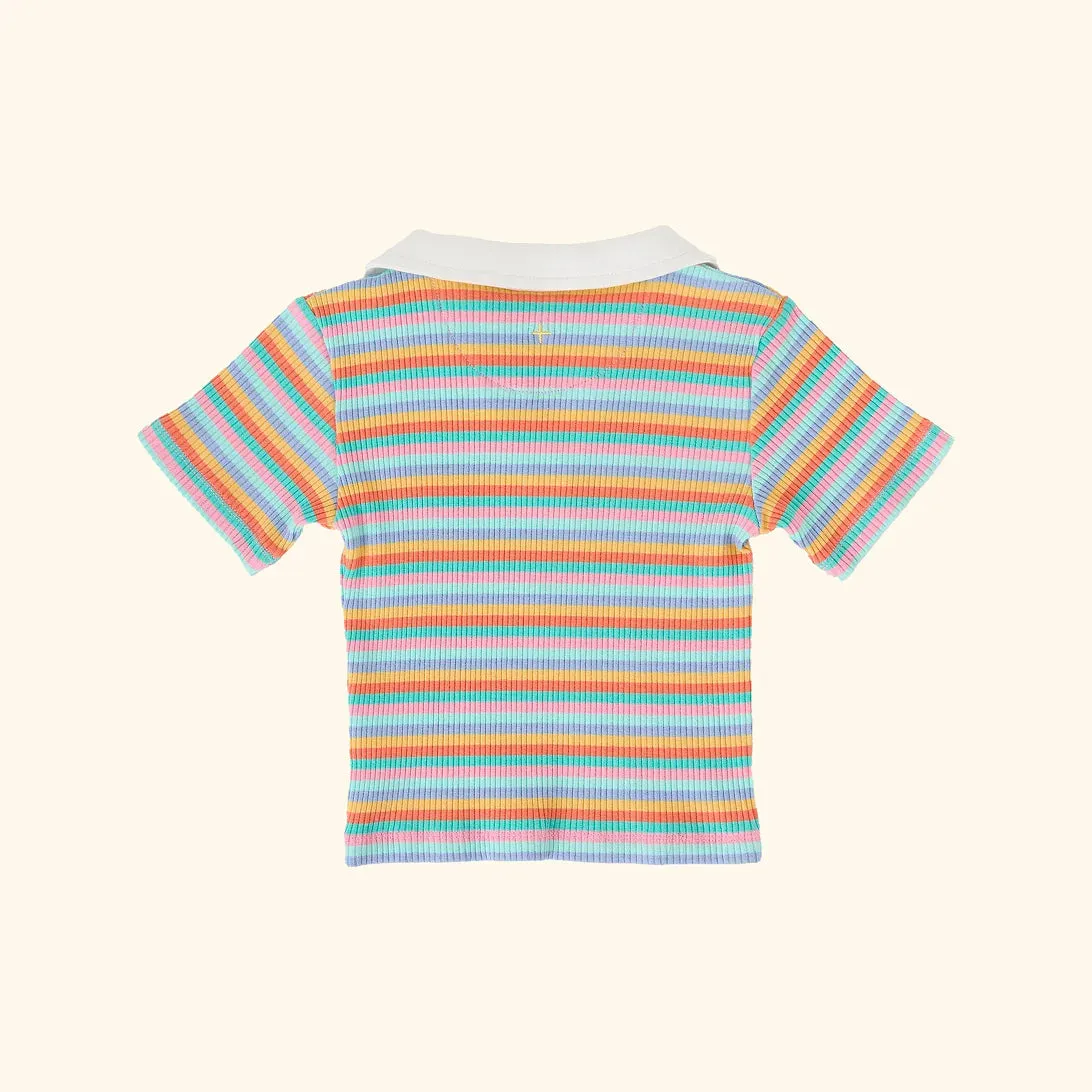 Candy Stripe Pia Collared T-Shirt