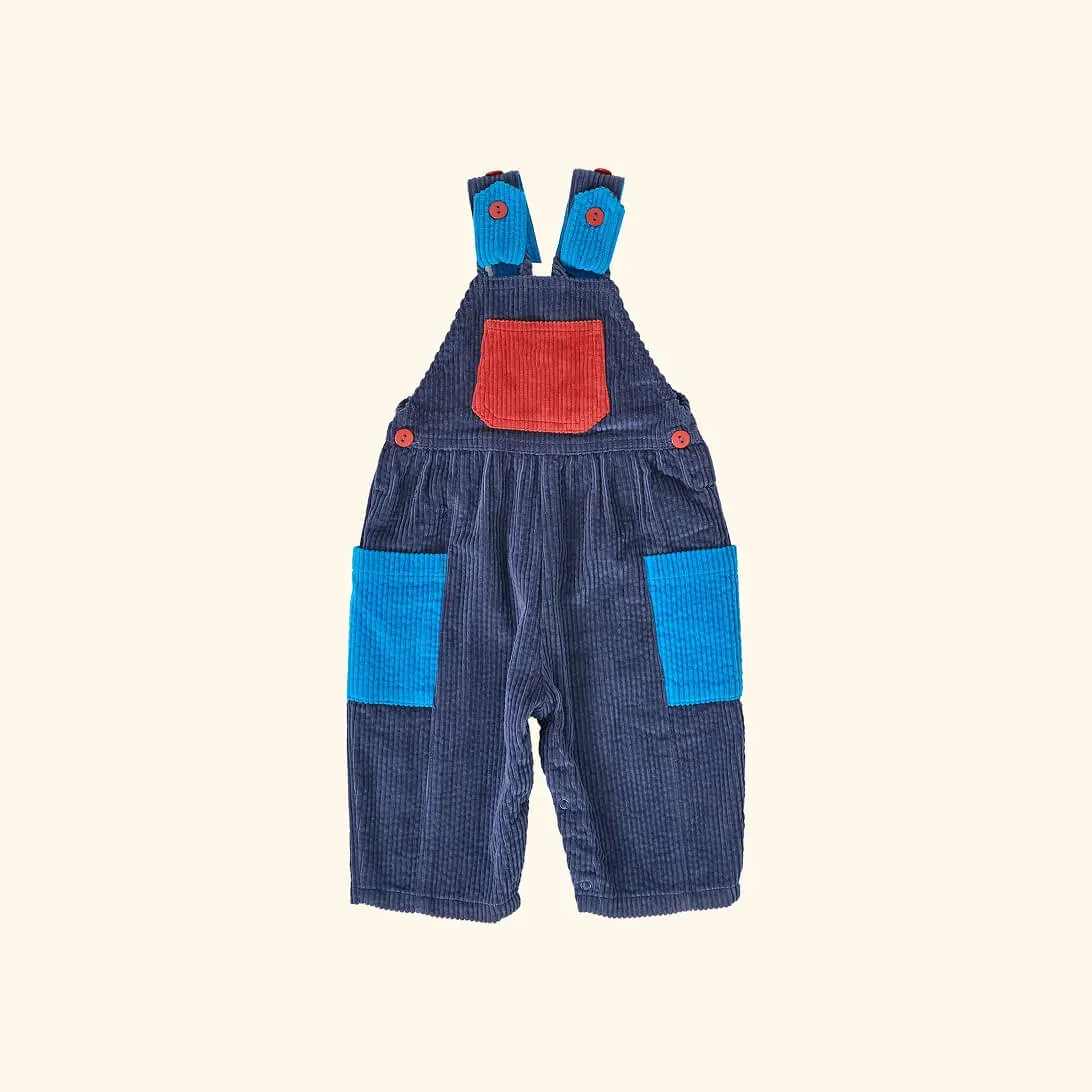 Austin Vintage Washed Denim Overalls Brown