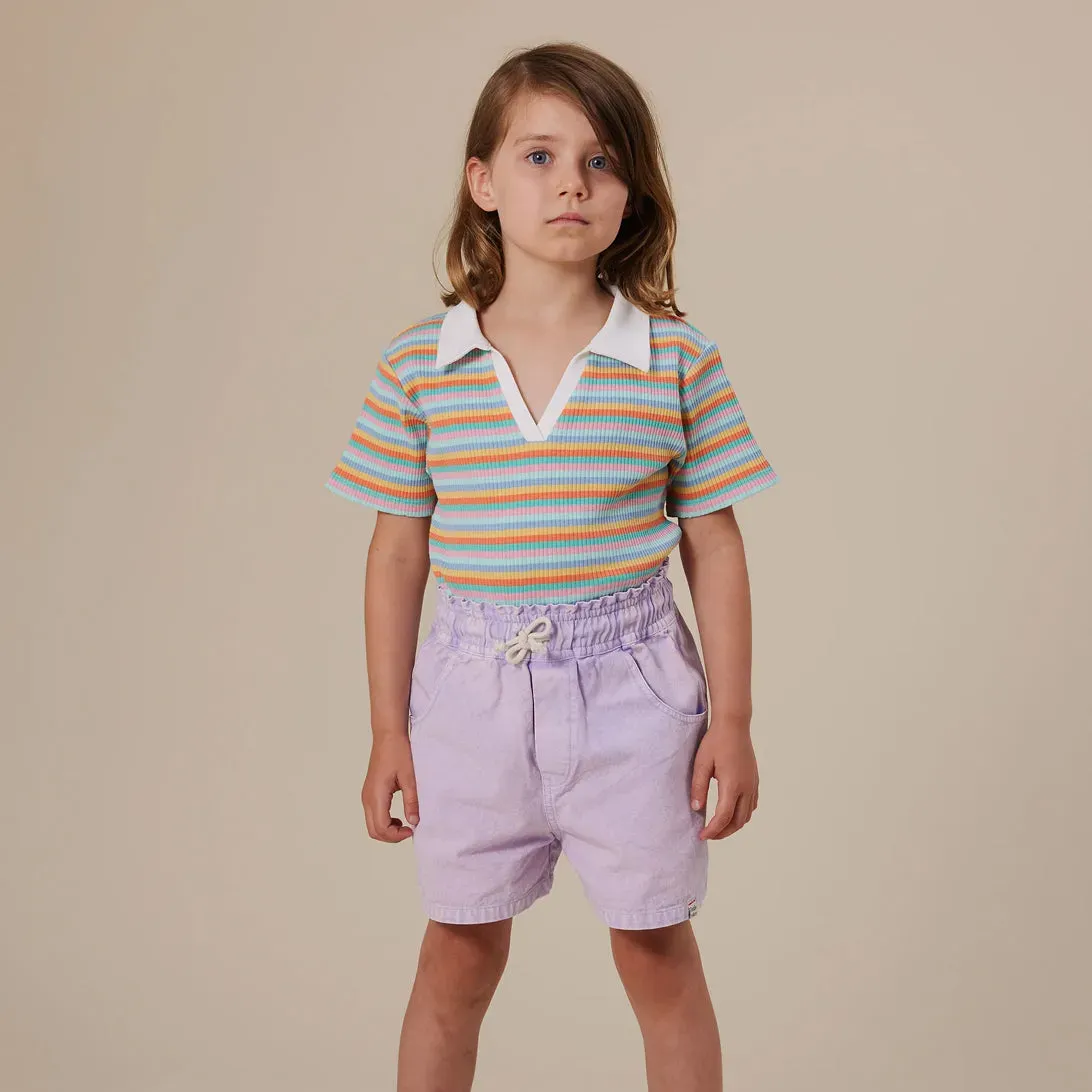 Candy Stripe Pia Collared T-Shirt