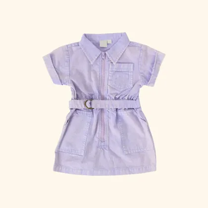 Piper Denim Belted Dress Mauve
