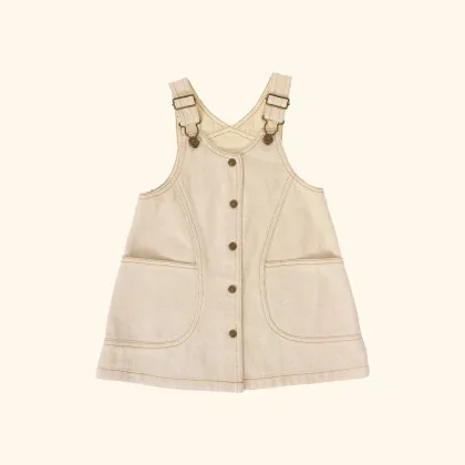 Penelope Pinafore Pocket Dress Oat